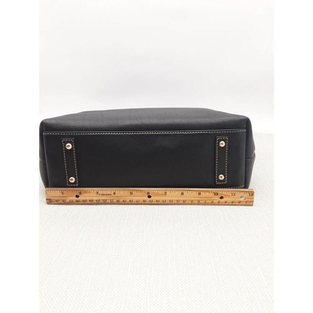 Dooney & Bourke Tote Shoulder Bag Grommet Black Pebbled Leather J2948561